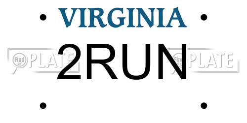 2RUN Virginia License Plate