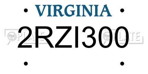 2RZI300 Virginia License Plate