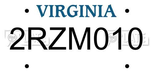 2RZM010 Virginia License Plate