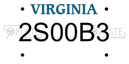 2S00B3 Virginia License Plate