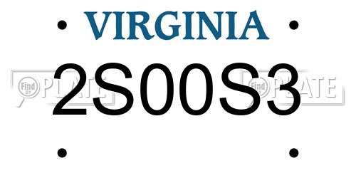 2S00S3 Virginia License Plate