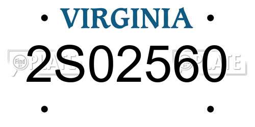 2S02560 Virginia License Plate
