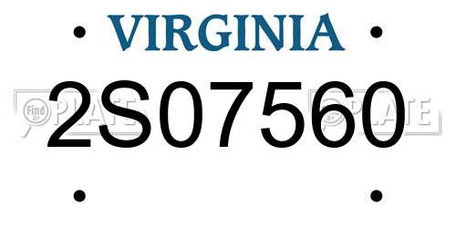 2S07560 Virginia License Plate