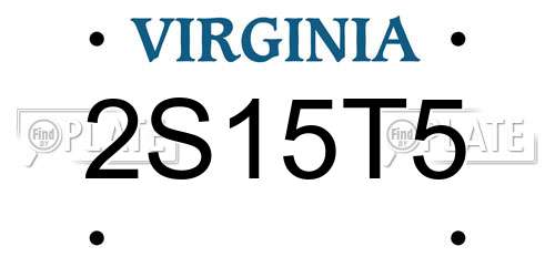 2S15T5 Virginia License Plate