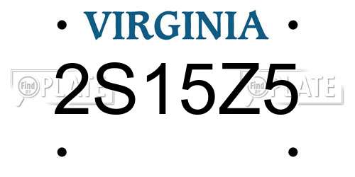 2S15Z5 Virginia License Plate