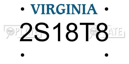 2S18T8 Virginia License Plate