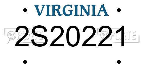2S20221 Virginia License Plate