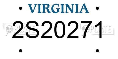 2S20271 Virginia License Plate