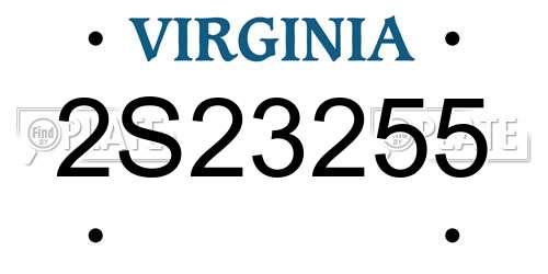 2S23255 Virginia License Plate