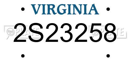 2S23258 Virginia License Plate