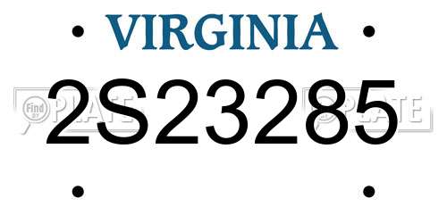 2S23285 Virginia License Plate