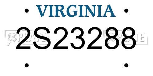 2S23288 Virginia License Plate