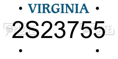 2S23755 Virginia License Plate