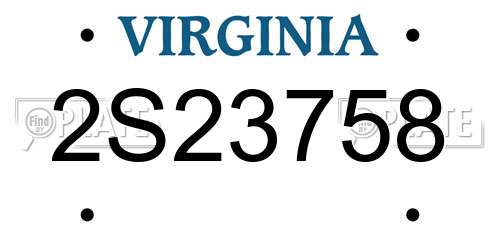 2S23758 Virginia License Plate