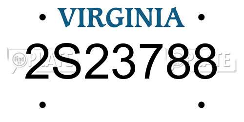 2S23788 Virginia License Plate