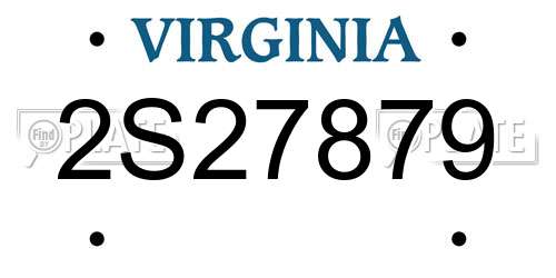 2S27879 Virginia License Plate