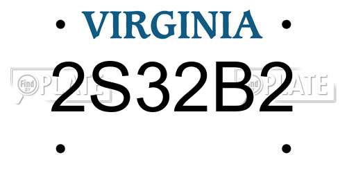 2S32B2 Virginia License Plate