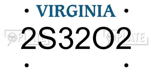 2S32O2 Virginia License Plate