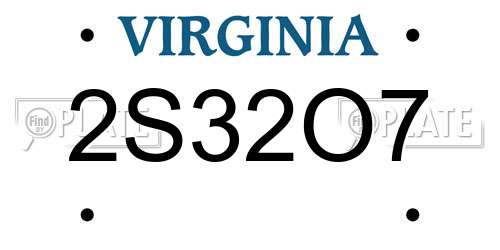 2S32O7 Virginia License Plate