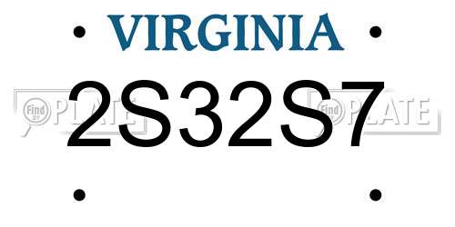 2S32S7 Virginia License Plate