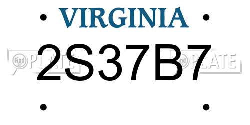 2S37B7 Virginia License Plate