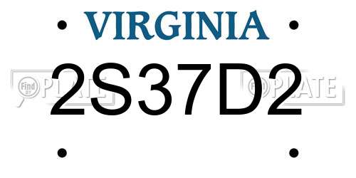 2S37D2 Virginia License Plate
