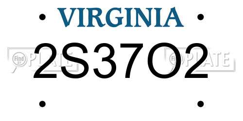 2S37O2 Virginia License Plate