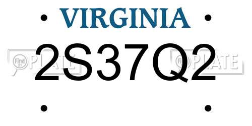 2S37Q2 Virginia License Plate