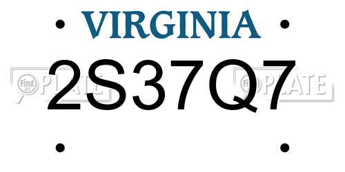 2S37Q7 Virginia License Plate