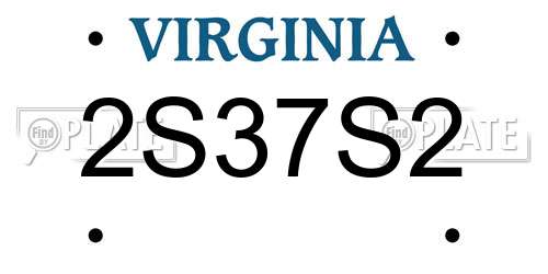 2S37S2 Virginia License Plate