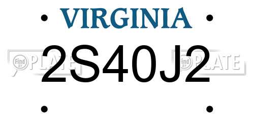 2S40J2 Virginia License Plate