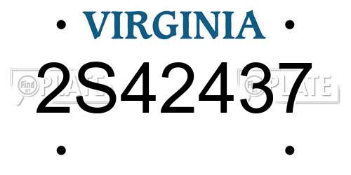 2S42437 Virginia License Plate