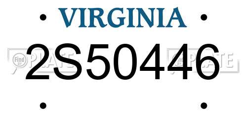 2S50446 Virginia License Plate