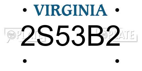 2S53B2 Virginia License Plate