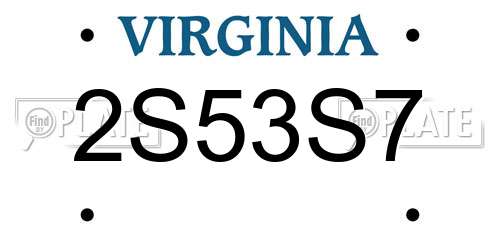 2S53S7 Virginia License Plate