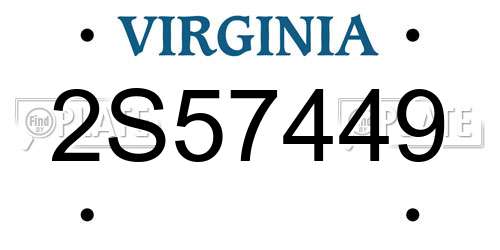 2S57449 Virginia License Plate