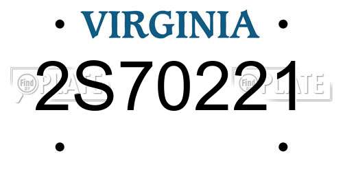 2S70221 Virginia License Plate