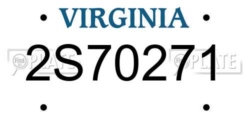2S70271 Virginia License Plate