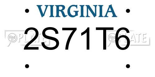 2S71T6 Virginia License Plate