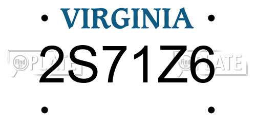 2S71Z6 Virginia License Plate