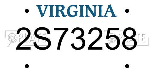2S73258 Virginia License Plate