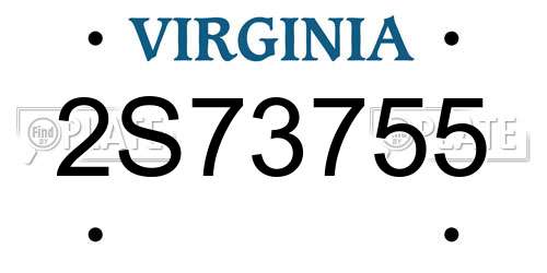 2S73755 Virginia License Plate