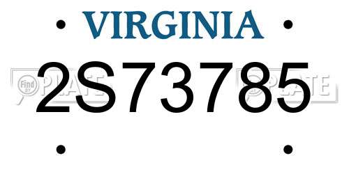 2S73785 Virginia License Plate