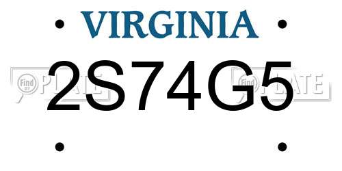 2S74G5 Virginia License Plate