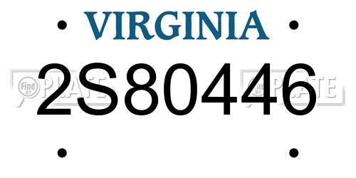 2S80446 Virginia License Plate