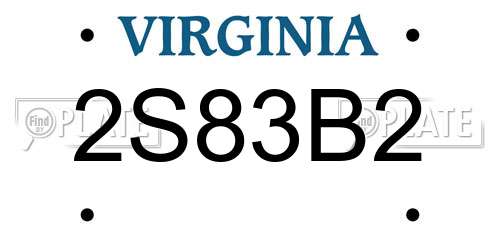2S83B2 Virginia License Plate