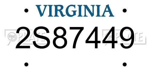 2S87449 Virginia License Plate