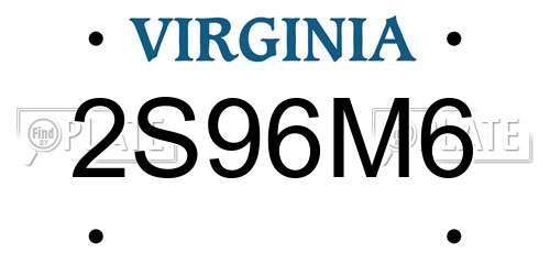 2S96M6 Virginia License Plate