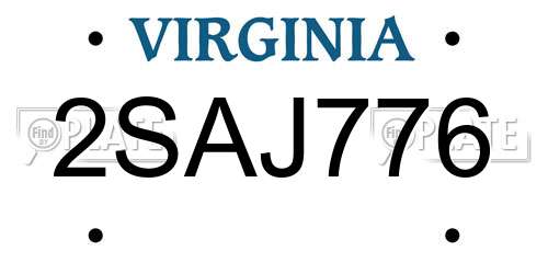 2SAJ776 Virginia License Plate