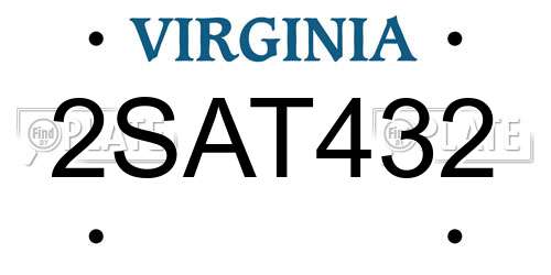 2SAT432 Virginia License Plate